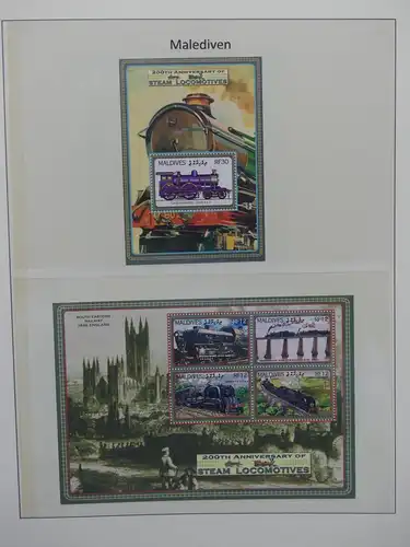 Motiv Eisenbahn-Briefmarken Sammlung im Sieger Vordruckalbum #LX206