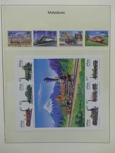 Motiv Eisenbahn-Briefmarken Sammlung im Sieger Vordruckalbum #LX206