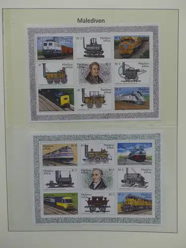 Motiv Eisenbahn-Briefmarken Sammlung im Sieger Vordruckalbum #LX206