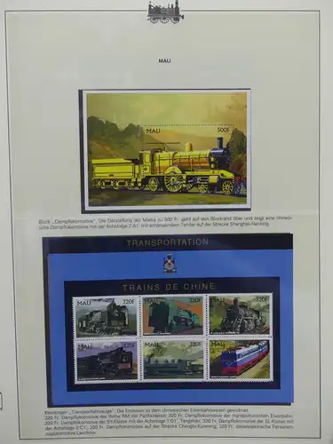 Motiv Eisenbahn-Briefmarken Sammlung im Sieger Vordruckalbum #LX206