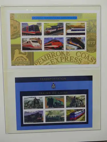 Motiv Eisenbahn-Briefmarken Sammlung im Sieger Vordruckalbum #LX206