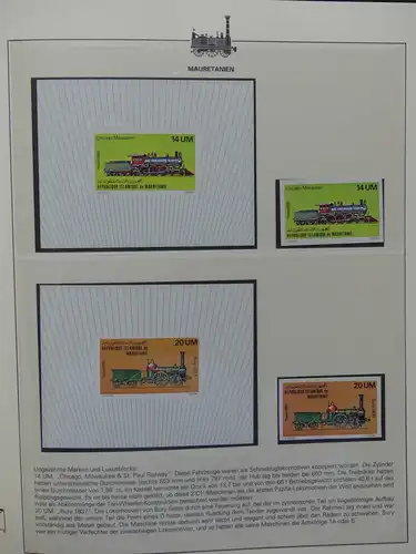 Motiv Eisenbahn-Briefmarken Sammlung im Sieger Vordruckalbum #LX206