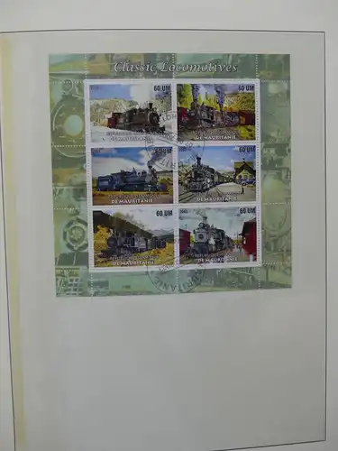 Motiv Eisenbahn-Briefmarken Sammlung im Sieger Vordruckalbum #LX206