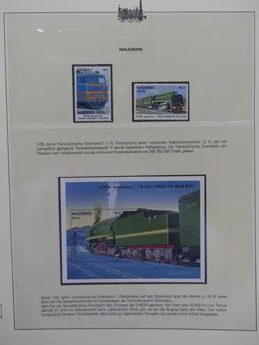 Motiv Eisenbahn-Briefmarken Sammlung im Sieger Vordruckalbum #LX206