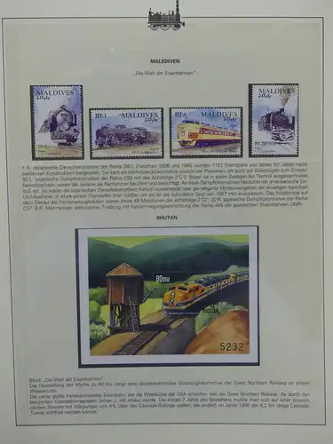 Motiv Eisenbahn-Briefmarken Sammlung im Sieger Vordruckalbum #LX206