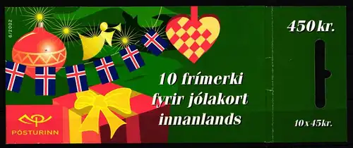 Island 1024-1025 postfrisch Markenheftchen Weihnachten #IR043
