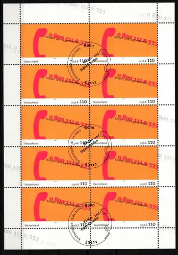 Bund 2164 gestempelt Zehnerbogen Ersttagsstempel Bonn #IQ670