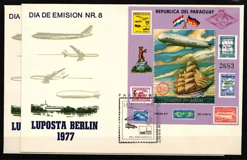 Paraguay Block 298-299 gestempelt auf Brief #IQ809