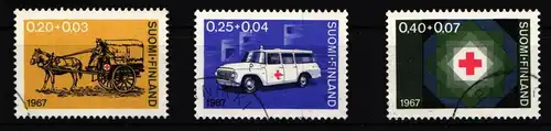 Finnland 630-632 gestempelt 90 Jahre Finnisches Rotes Kreuz #IQ823