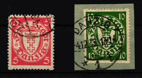 Danzig 193 D-194 D gestempelt Rollenzähnung #IS342