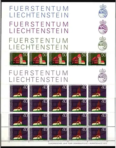 Liechtenstein 630-633 postfrisch Kleinbogensatz / Architektur #IH817