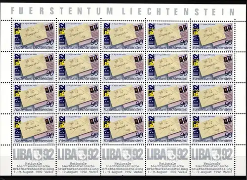 Liechtenstein 1026 postfrisch Kleinbogensatz #IH983