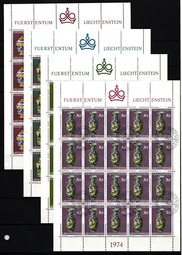 Liechtenstein 602-605 gestempelt Kleinbogensatz mit Ersttagsstempel #IH796