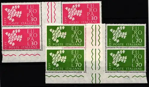 Italien 1113-1114 ZW Unterrand postfrisch CEPT, als Viererblöcke #IG565