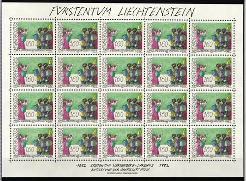 Liechtenstein 1049 postfrisch Kleinbogen #IH999