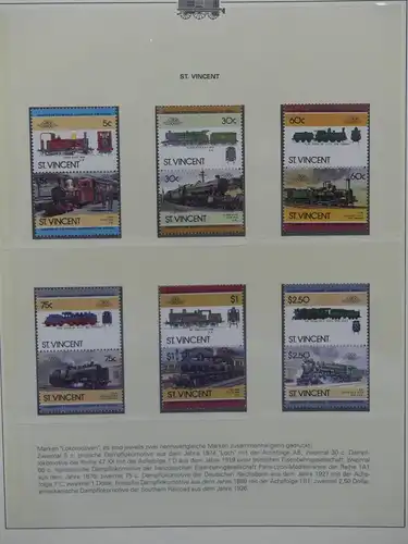 Motiv Eisenbahn-Briefmarken Sammlung im Sieger Vordruckalbum #LX223