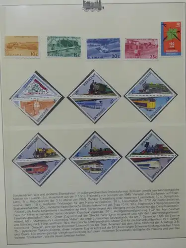 Motiv Eisenbahn-Briefmarken Sammlung im Sieger Vordruckalbum #LX223