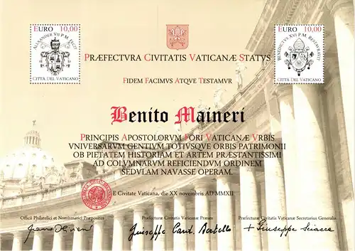 Vatikan Block 39 postfrisch Nominale 20 Euro #IQ072