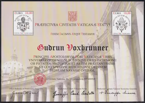 Vatikan Block 39 postfrisch Nominale 20 Euro #IQ072