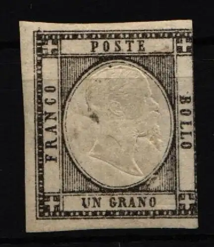 Italien 3 mit Falz rechts knapp berührt, signiert #IO838