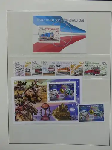 Motiv Eisenbahn-Briefmarken Sammlung im Sieger Vordruckalbum #LX221