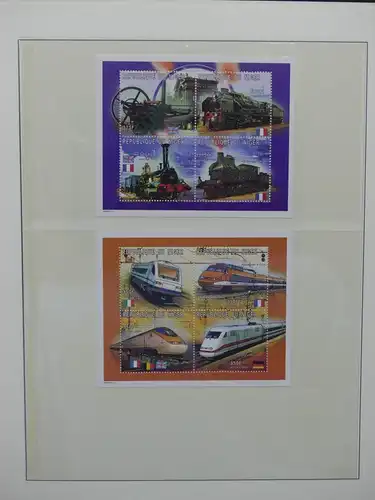 Motiv Eisenbahn-Briefmarken Sammlung im Sieger Vordruckalbum #LX221