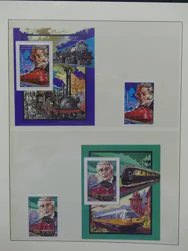 Motiv Eisenbahn-Briefmarken Sammlung im Sieger Vordruckalbum #LX221