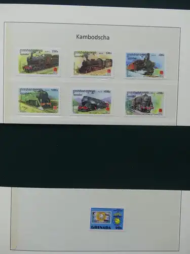 Motiv Eisenbahn-Briefmarken Sammlung im Sieger Vordruckalbum #LX221