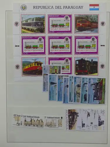 Motiv Eisenbahn-Briefmarken Sammlung im Sieger Vordruckalbum #LX221
