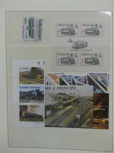 Motiv Eisenbahn-Briefmarken Sammlung im Sieger Vordruckalbum #LX221