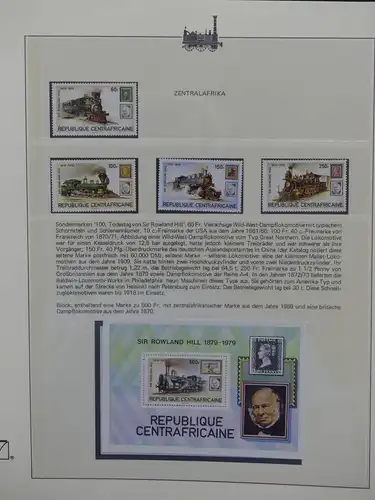 Motiv Eisenbahn-Briefmarken Sammlung im Sieger Vordruckalbum #LX221