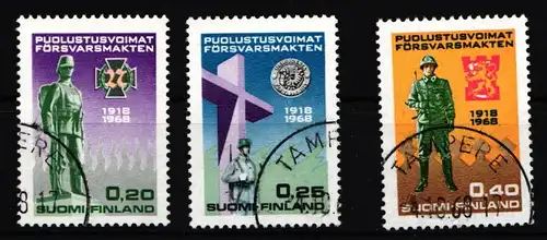 Finnland 644-646 gestempelt 50 Jahre finnische Armee #IQ824