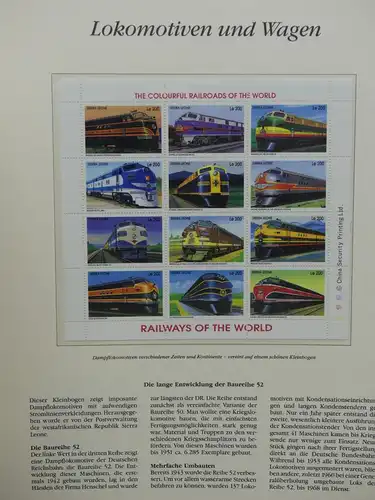 Motiv Eisenbahn-Briefmarken Sammlung im Sieger Vordruckalbum #LX208