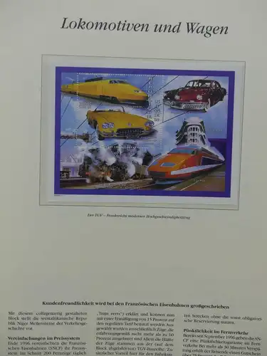 Motiv Eisenbahn-Briefmarken Sammlung im Sieger Vordruckalbum #LX208