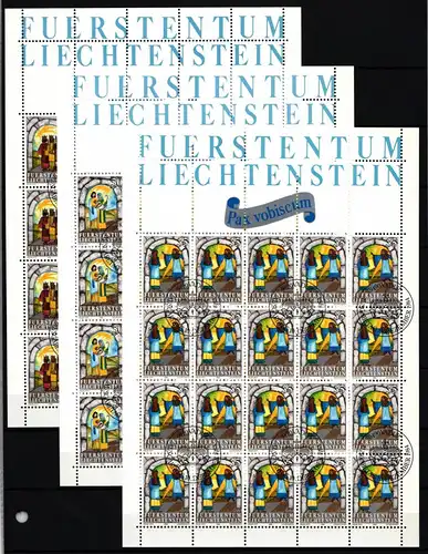 Liechtenstein 861-863 gestempelt Kleinbogensatz mit Ersttagsstempel #IH779