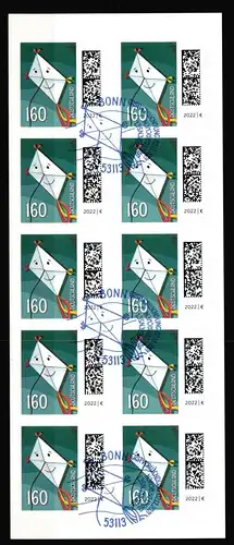 BRD 3654 gestempelt Folienblatt 116 #IU023