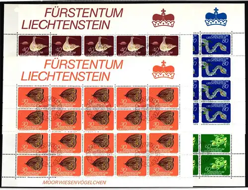 Liechtenstein 591-594 gestempelt Kleinbogensatz mit Ersttagsstempel #IH792