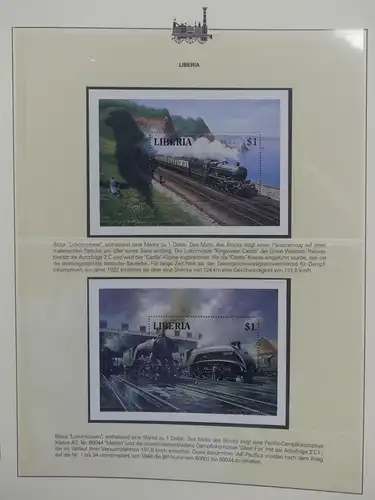 Motiv Eisenbahn-Briefmarken Sammlung im Sieger Vordruckalbum #LX219