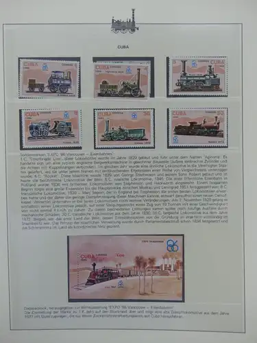 Motiv Eisenbahn-Briefmarken Sammlung im Sieger Vordruckalbum #LX219