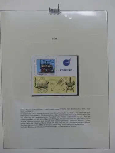 Motiv Eisenbahn-Briefmarken Sammlung im Sieger Vordruckalbum #LX219