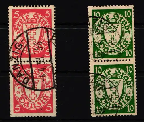 Danzig 193 D-194 D gestempelt Rollenzähnung, Paare #IS345