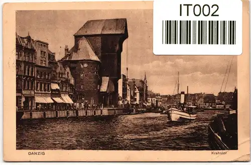 Danzig Feldpost auf Postkarte Motiv Krahntor Danzig #IT002