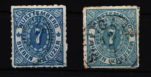 Württemberg 39 a, b gestempelt #IT491