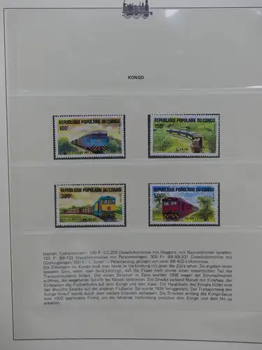 Motiv Eisenbahn-Briefmarken Sammlung im Sieger Vordruckalbum #LX217