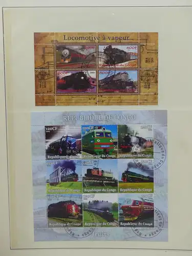 Motiv Eisenbahn-Briefmarken Sammlung im Sieger Vordruckalbum #LX217