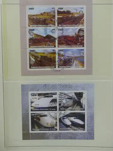 Motiv Eisenbahn-Briefmarken Sammlung im Sieger Vordruckalbum #LX217
