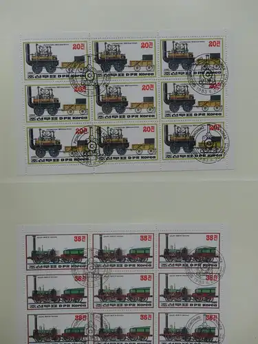 Motiv Eisenbahn-Briefmarken Sammlung im Sieger Vordruckalbum #LX217