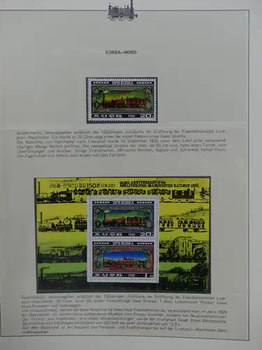 Motiv Eisenbahn-Briefmarken Sammlung im Sieger Vordruckalbum #LX217