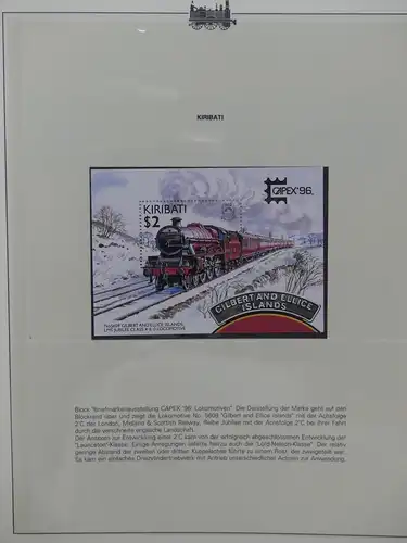 Motiv Eisenbahn-Briefmarken Sammlung im Sieger Vordruckalbum #LX217