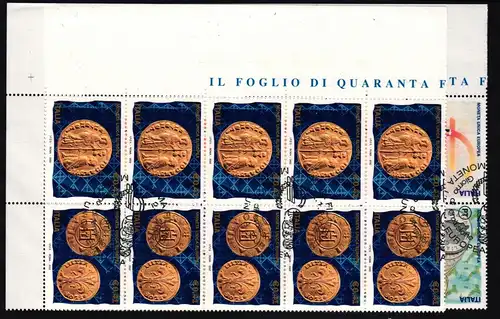 Italien 2800-2803 gestempelt 10er Bogenteile Eckrand #IQ680
